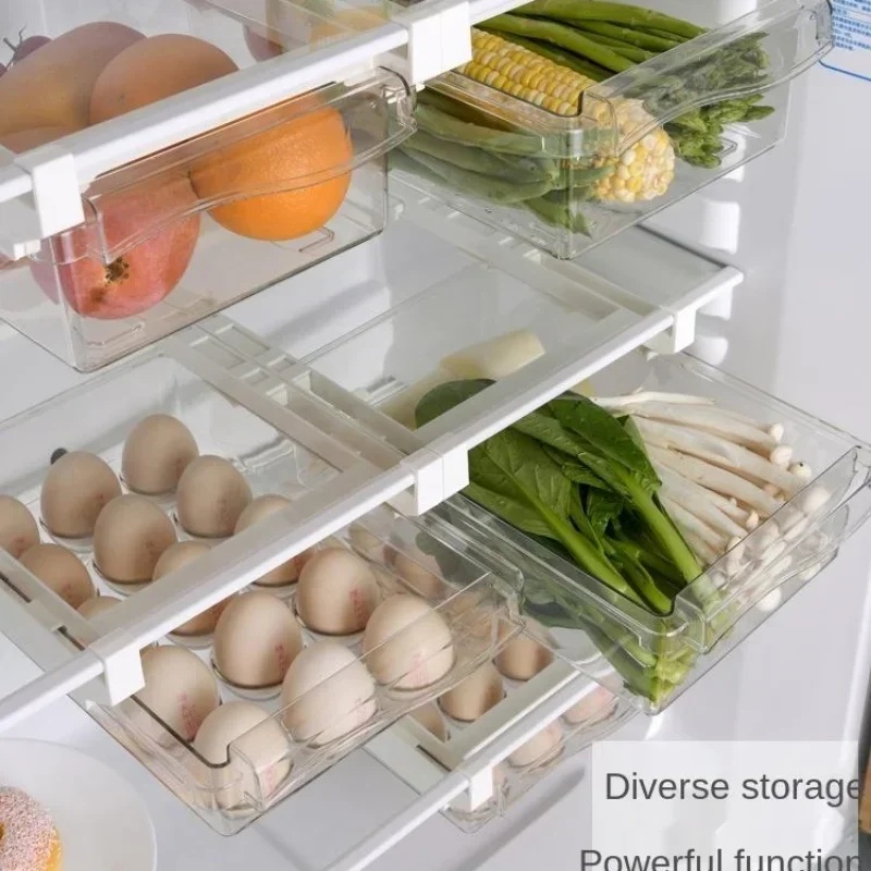 Hanging Pull Out Fridge Drawer - Food Storage With Dividers ulasan dan harga
