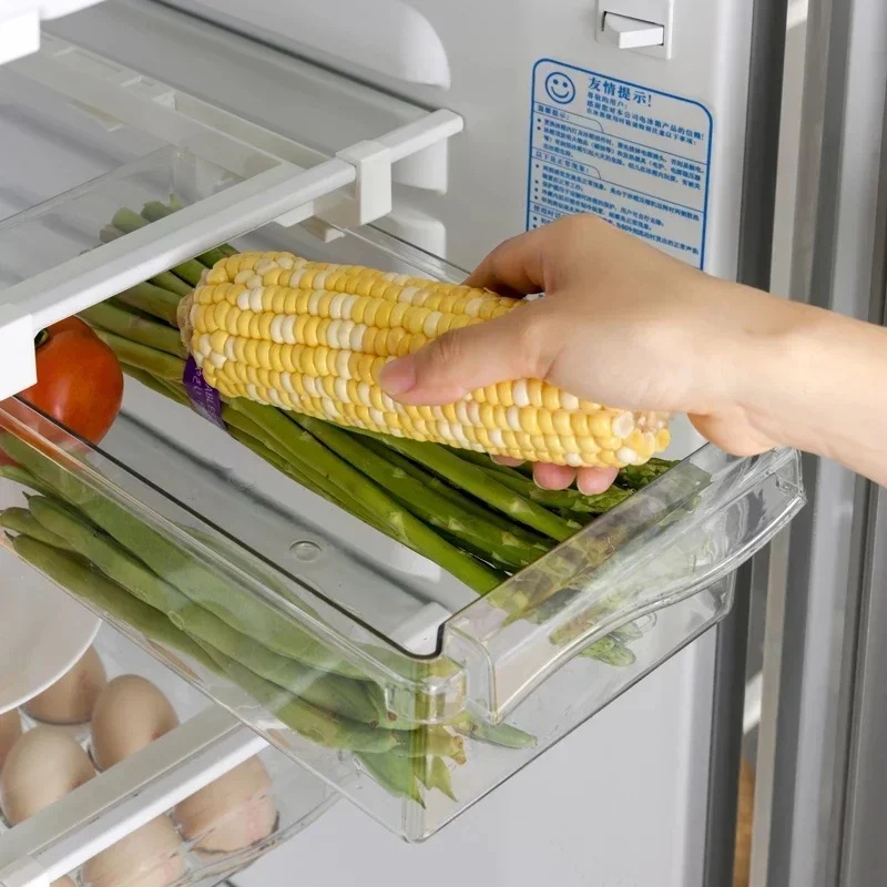 Hanging Pull Out Fridge Drawer - Food Storage With Dividers ulasan dan harga