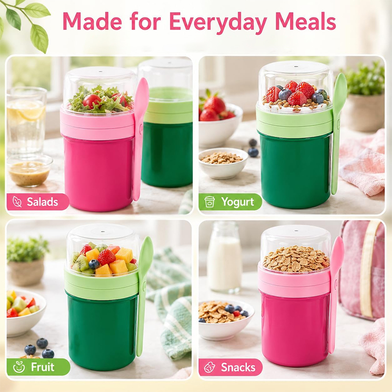 Portable Double Layer Overnigh - Food Storage Meals ulasan dan harga