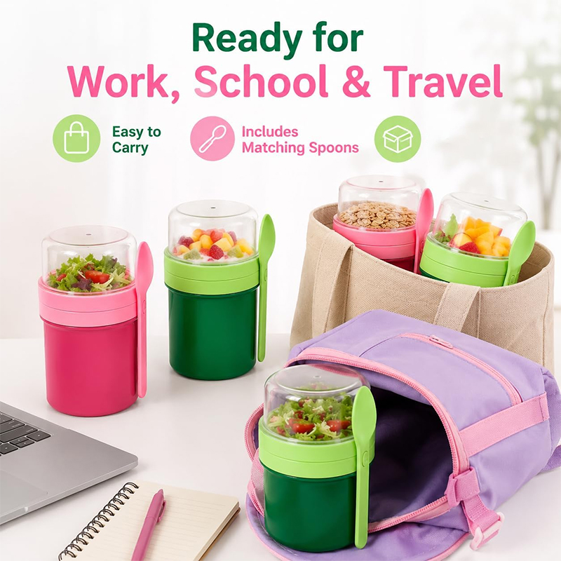 Portable Double Layer Overnigh - Food Storage Meals ulasan dan harga