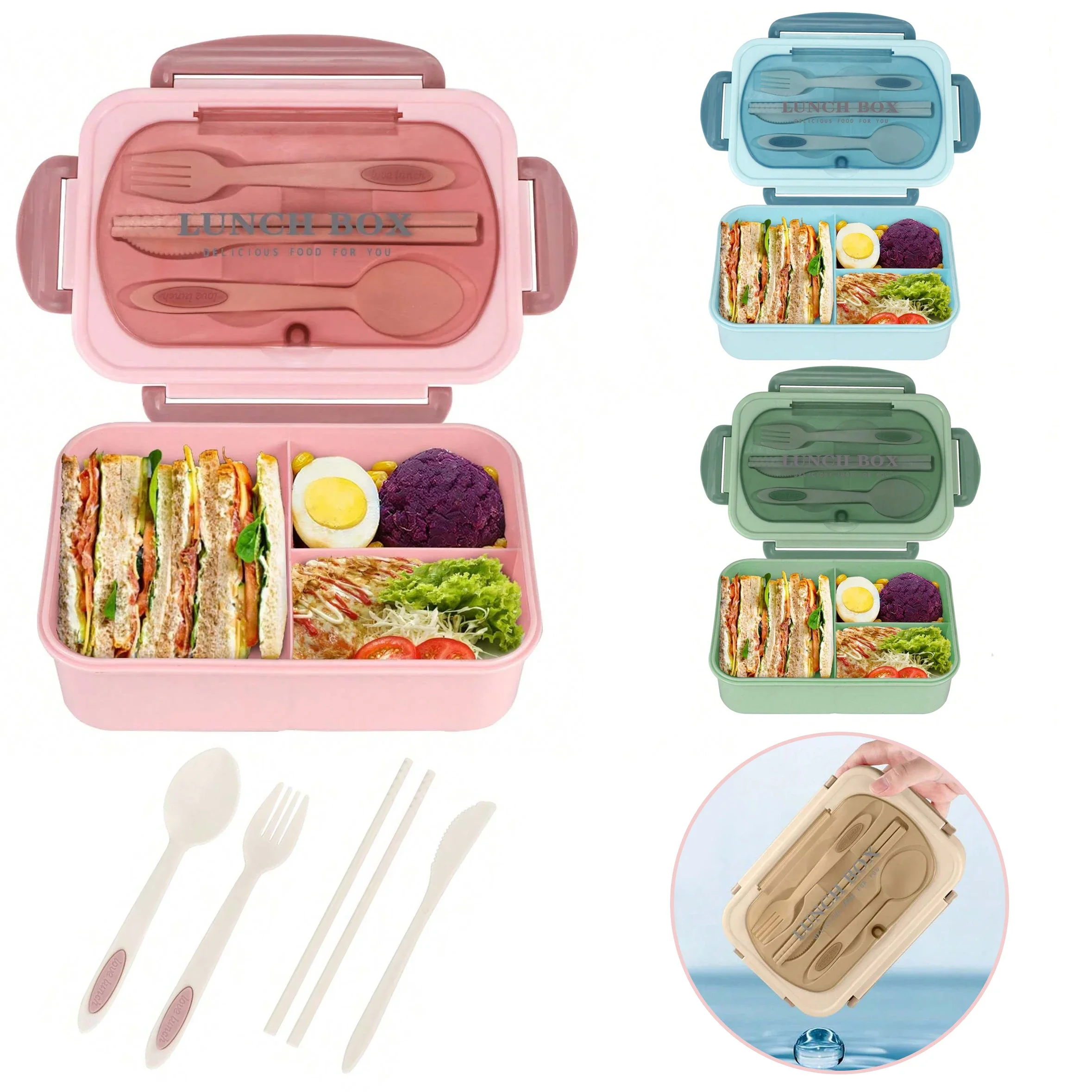 Adult Bento Box with 3 Compart - Food Storage Oven Safe ulasan dan harga