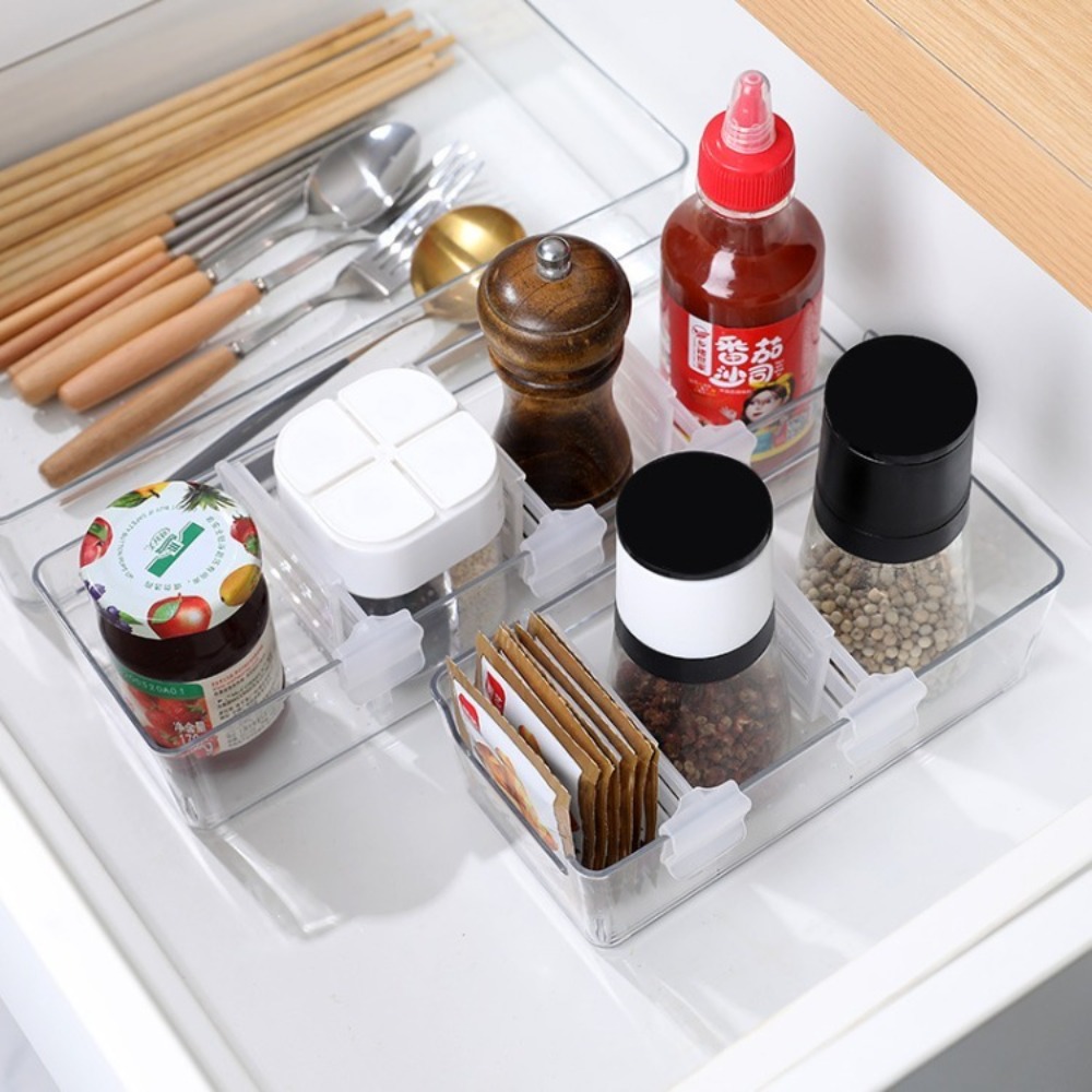 1/4pcs Adjustable Refrigerator - Food Storage With Dividers ulasan dan harga