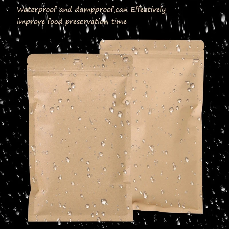 100PCS Brown Kraft Paper Zippe - Food Storage Bag ulasan dan harga
