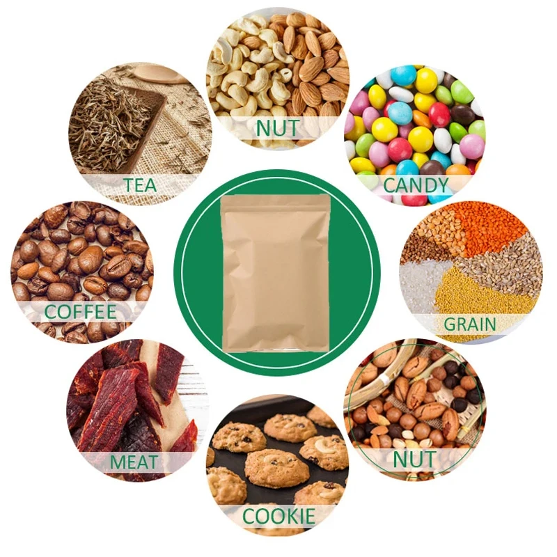 100PCS Brown Kraft Paper Zippe - Food Storage Bag ulasan dan harga