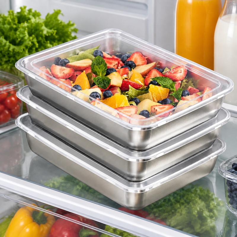 3-Piece Stainless Steel Food C - Food Storage Meals ulasan dan harga