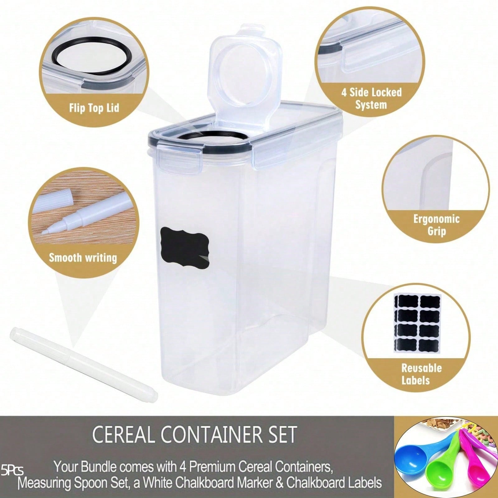 4 Pack Airtight Cereal & Dry F - Food Storage Meals ulasan dan harga