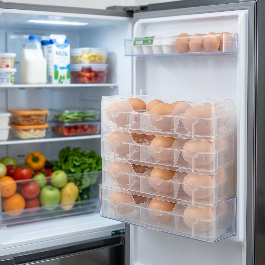Stackable Egg Holder Fridge Or - Food Storage With Dividers ulasan dan harga