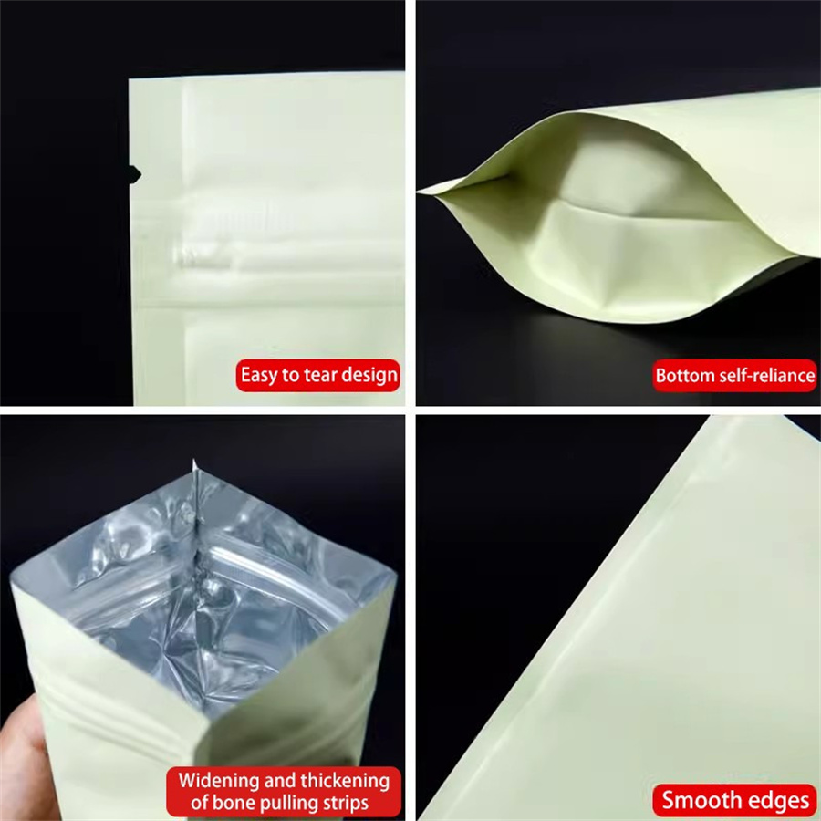 50/100PCS Matte Pale Yellow Zi - Food Storage Bag ulasan dan harga