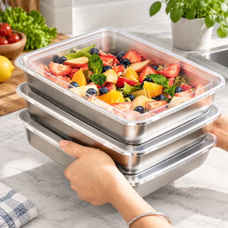 3-Piece Stainless Steel Food S - Food Storage Meals ulasan dan harga