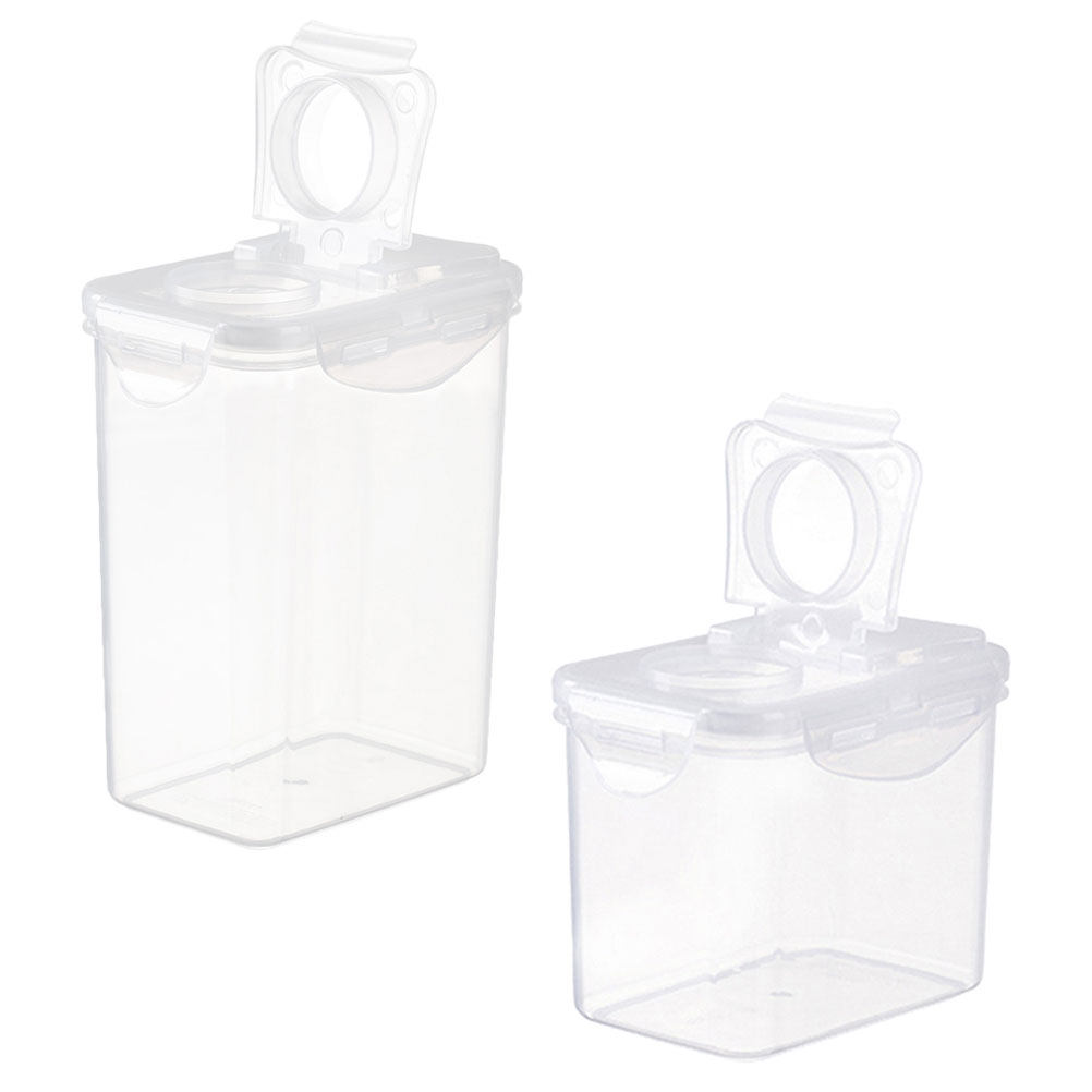 2Pcs Storage Jars Set Clear Pl - Food Storage Containers ulasan dan harga