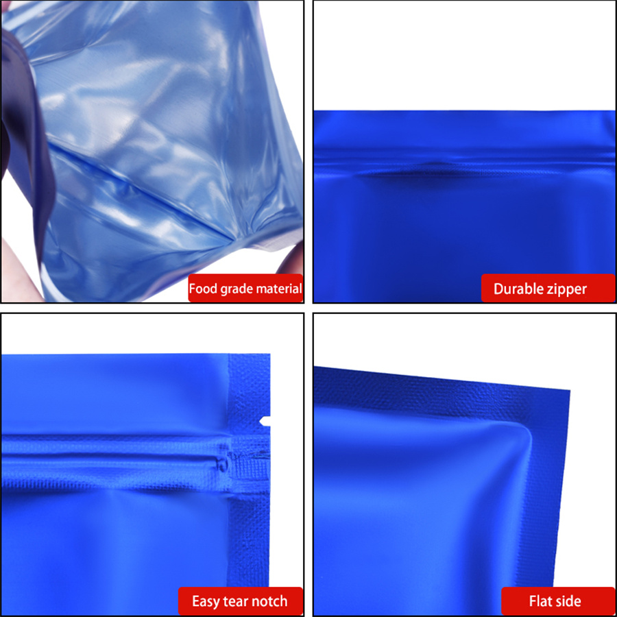 100pcs Matte Blue Foil Zipper  - Food Storage Bag ulasan dan harga