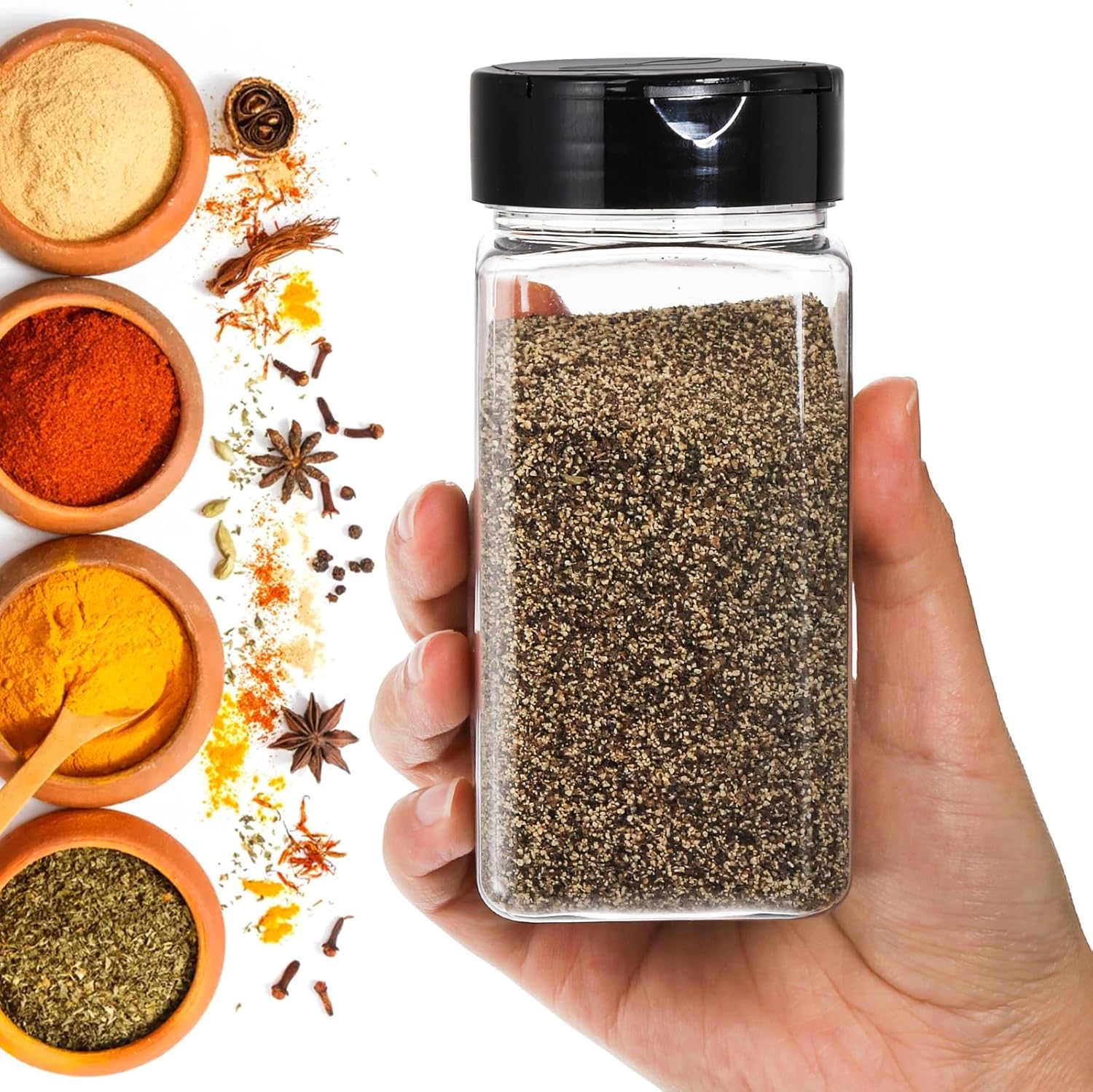 Square Large Plastic Spice Jar - Food Storage Meals ulasan dan harga