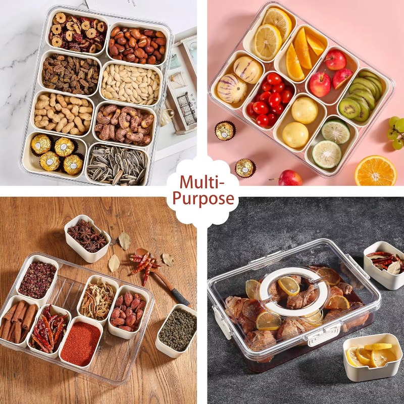 Kitchen Plastic PET 8 Compartm - Food Storage With Dividers ulasan dan harga